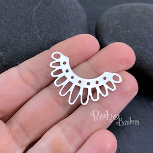 Silver Sun Charm, Multi Loop Connector, Silver Sunshine Charm, Flower Charms, Sun Earring Charms, Laser Cut Findings, MLRP120