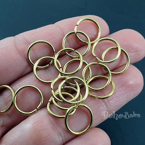 12mm Jump Rings, Raw Brass Jump Rings, Open Jump Ring, Brass Jump Ring, Raw Brass Jewelry Finding, 50 Pc