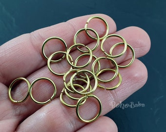Anillos de salto de 12 mm, anillos de salto de latón crudo, anillo de salto abierto, anillo de salto de latón, accesorio de joyería de latón crudo, 50 piezas