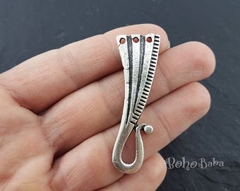 Antique Silver Plated Connector Pendant, Ethnic Tribal Jewelry Findings