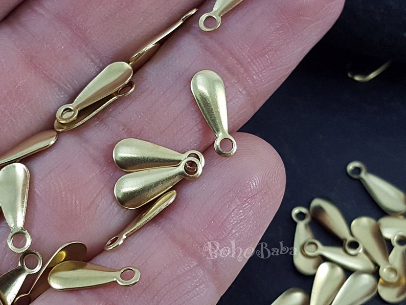 Teardrop Dangles Raw Brass Teardrop Charms Teardrop Charms Raw Brass Teardrop Tags Mini Teardrop Blanks 50 Pc Brass Findings
