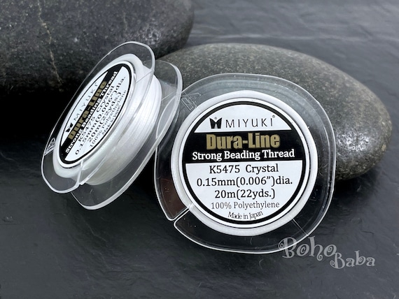 Miyuki Strong Beading Thread, K5475 Crystal, 0.15mm, Original Miyuki Dura-Line, 20 Meters Spool