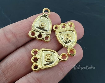 Tribal Gold Charms, Gold Multi Loop Connectors, Multi Loop, Multi Strand Chandelier Earring Charms, 2 Pc