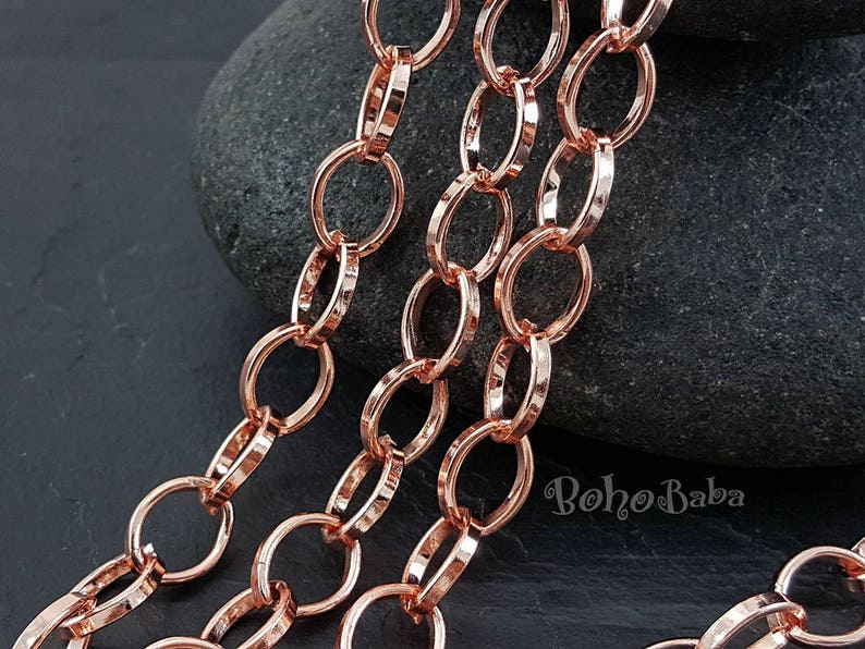 Large Gold Chain 1 Meter Jewelry Supplies Oval Link Chain Necklace Chain Unsoldered Link Cable Chain Gold Chain Rose Gold Chain