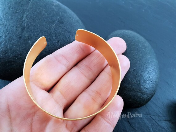 Matte Gold Plated Brass Cuff Bracelet Blank Adjustable Hammered Bangle Bracelet Blanks Gold Jewelry Findings