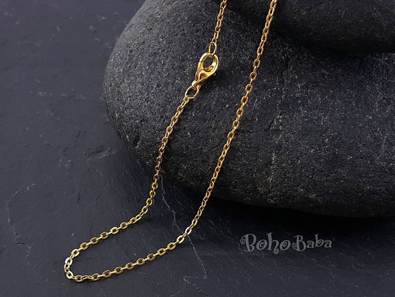Gold Chain With Lobster Clasp Gold Plated Ready Necklace Etsy UK