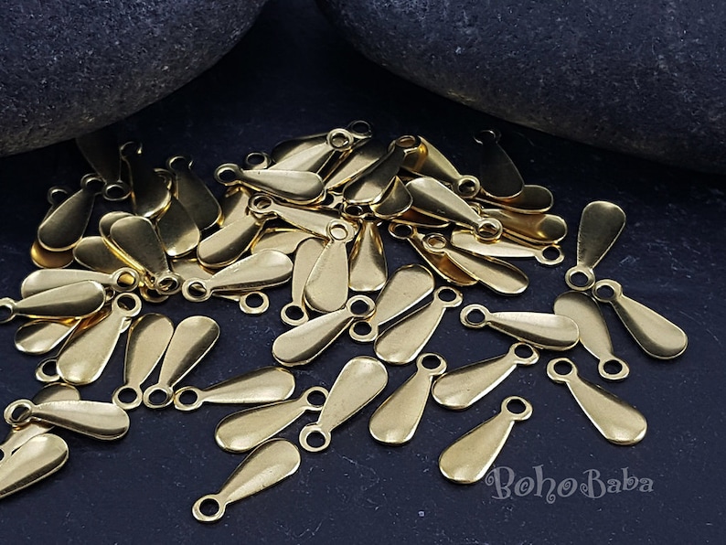 Teardrop Dangles Raw Brass Teardrop Charms Teardrop Charms Raw Brass Teardrop Tags Mini Teardrop Blanks 50 Pc Brass Findings