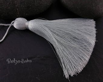 Light Gray Silk Tassel, Large Tassel, Silk Tassel, Thread Tassel, Tassel Findings, Tassel Necklace, Jewelry Supplies, Tassel Jewelry, 1pc