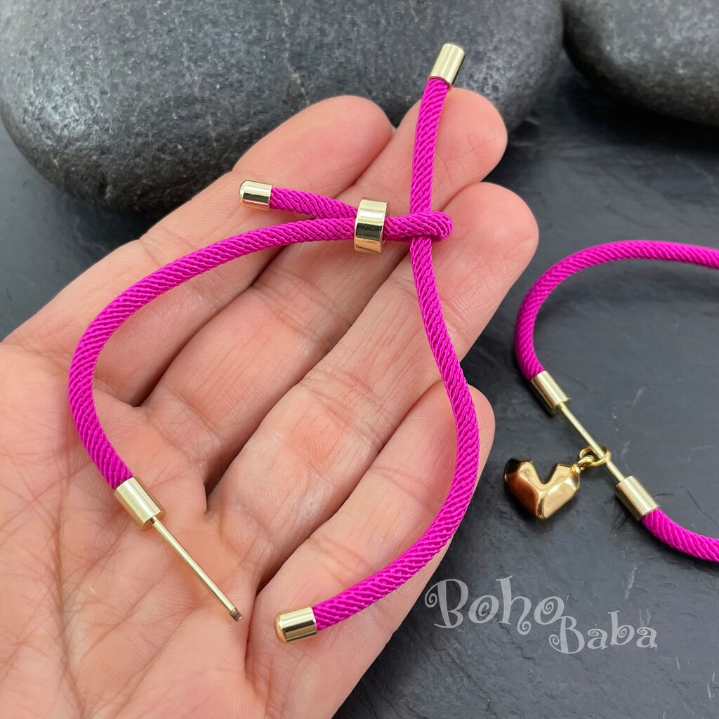 Bracciale Regolabile 555Jewelry Per Donna - Cordone Intrecciato In Oro Rosa, Acciaio Inossidabile 316L, Ipoallergenico, Con Confezione Regalo