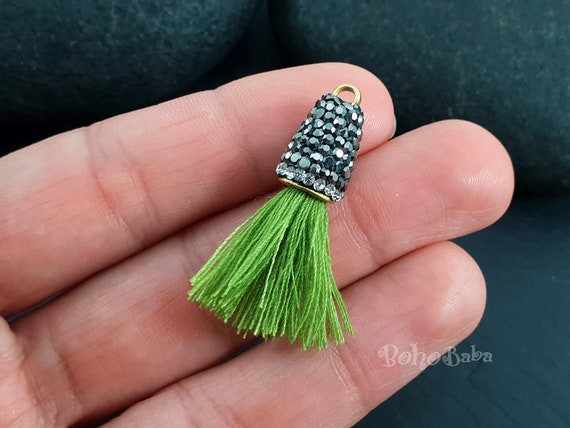 Olive Green Mini Cotton Tassels, Tassel Jewelry, Mini Boho Tassels, Tassel  Bracelet, Antique Silver Plated, Mini Tassels Earring Tassels - Etsy