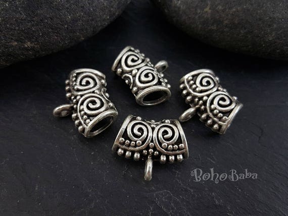 4 Pc Silver Plated Bails Pendant Bail Necklace Connector