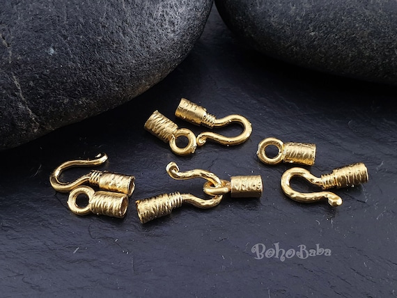 Gold Toggle Clasps, Gold Cord End Clasp, Mini Toggle Clasps, Gold Necklace  Clasp, 2 Sets