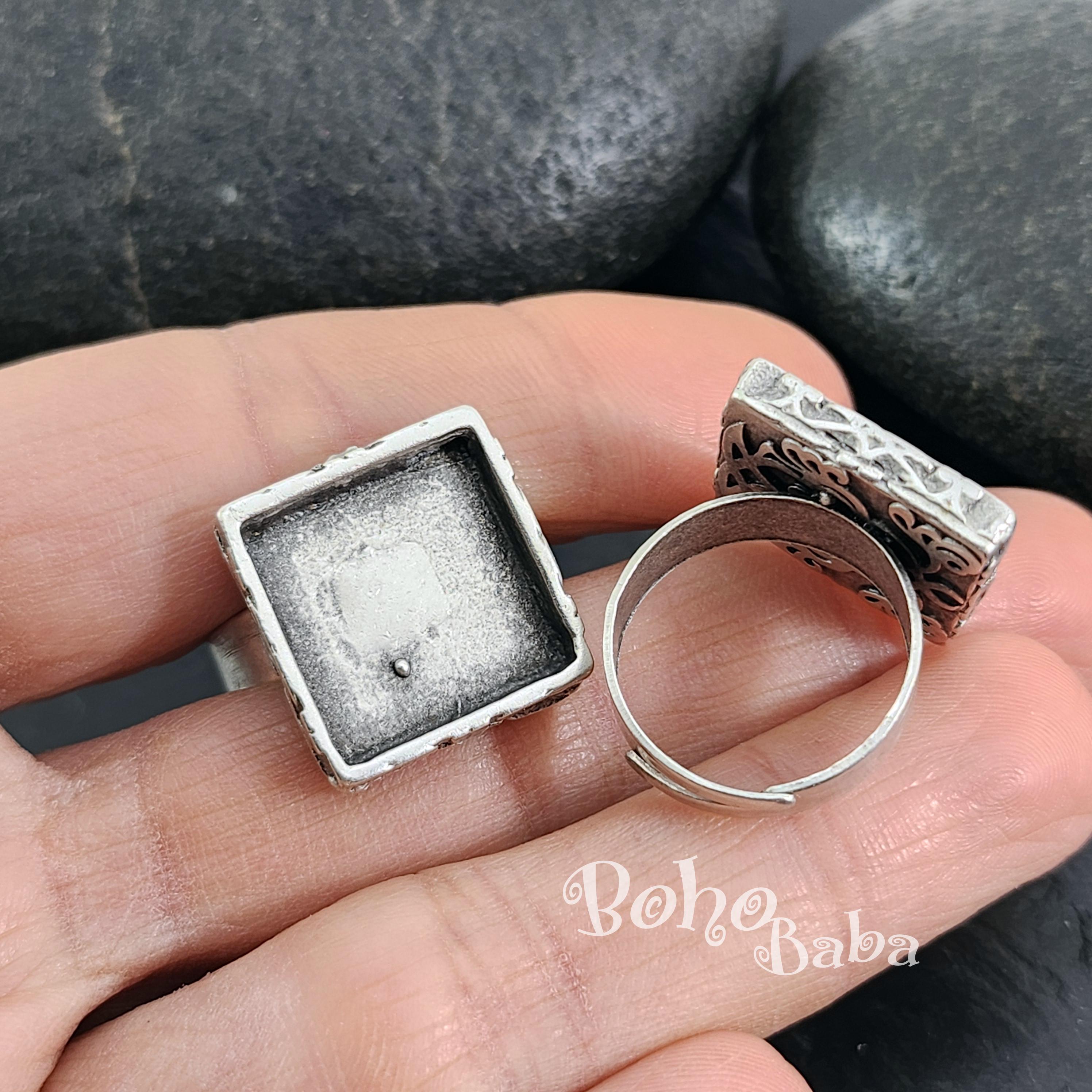 50 ANELLI REGOLABILI IN OTTONE ANTICO VUOTI 10 mm