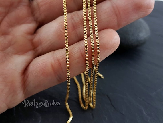 Box Chain, Delicate Gold Chain, Gold Plated Chain, Dainty Chain, Gold  Plated, Necklace Chain, Bracelet Chain, Gold Chain, 1.80mm Box Chain