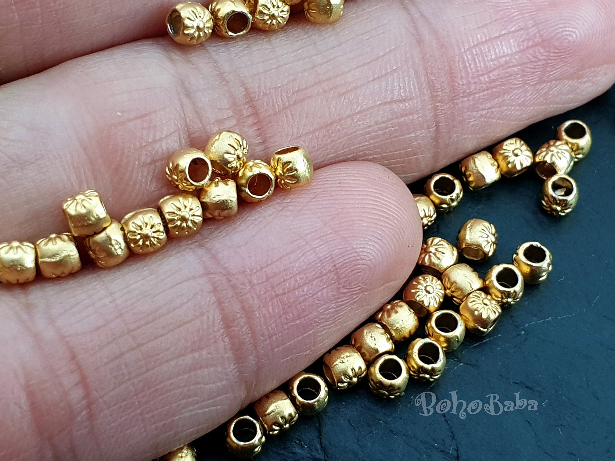 Tiny Gold Beads Gold Spacer Beads Mini Ball Beads Round Beads