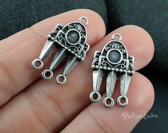 Connecteur tribal multi-boucles, Boucles d'oreilles multibrins pour lustre, Bijoux bohèmes, 2 pièces
