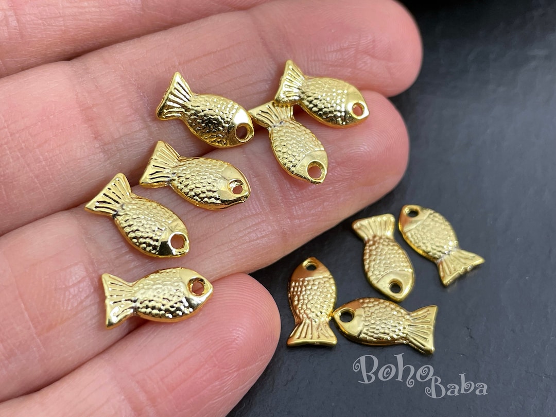 Shiny Gold Plated Fish Charms, Mini Fish Charms, 10 Pc Etsy Australia