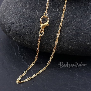 Gold Chain with Lobster Clasp, Finished Necklace, Dainty Necklace Supplies, Finished Chains, Ready To Wear Necklace, Gold Plated Chain