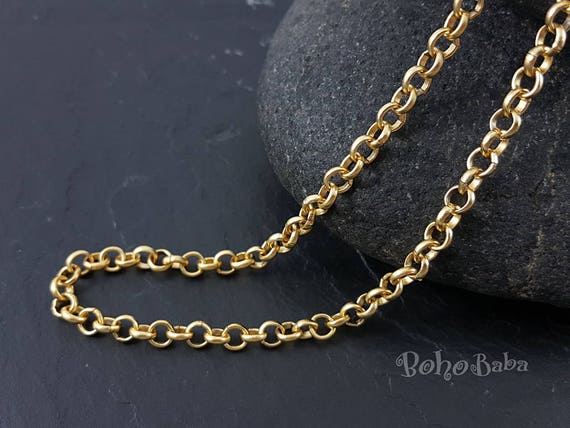Micro Curb Link Chain in Gold - Saint by Sarah Jane Jewelry 16