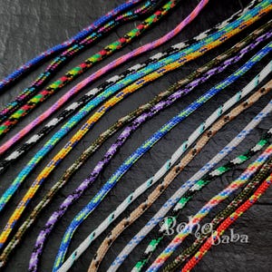 Jewelry Making Round Cords, Polyester & Spandex Cord Ropes, 1 Inner Core, Multi Color Purple, Navy, Green, Red, Braided Rope
