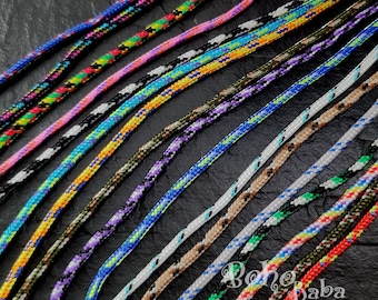Jewelry Making Round Cords, Polyester & Spandex Cord Ropes, 1 Inner Core, Multi Color Purple, Navy, Green, Red, Braided Rope
