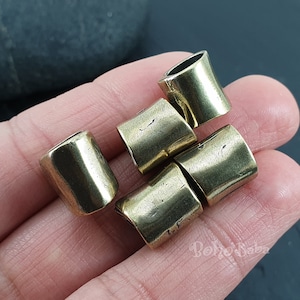 Bronze Tube Spacer Beads, Bronze Mala Beads, Large Hole Beads, Bronze Barrel Spacers, 4pc