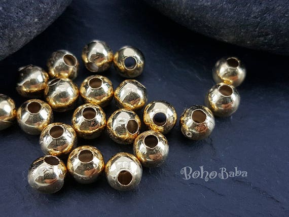 Gold Ball Spacer Beads, Mini Round Beads, Rustic Ball Bead, Gold Spacer  Bead Findings, Turkish Jewelry, 8mm Ball Beads, 10pc 
