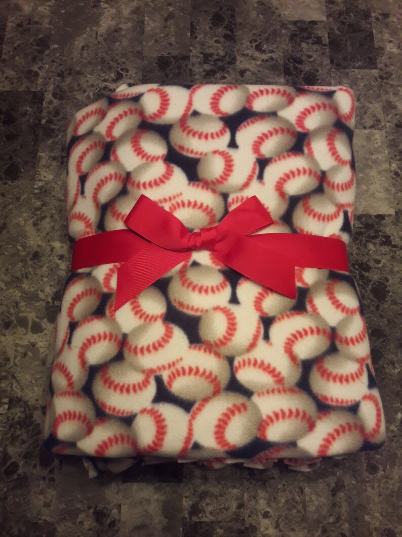 Baseball Nosew Fleece Throw Blanket Etsy