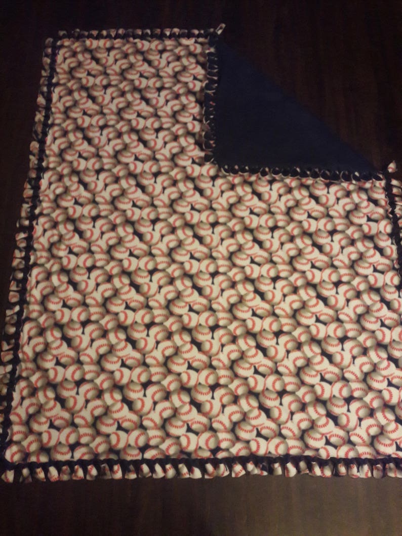 Baseball Nosew Fleece Throw Blanket Etsy