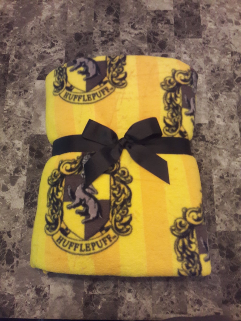 Harry Potter Hufflepuff NoSew Fleece Throw Blanket Etsy