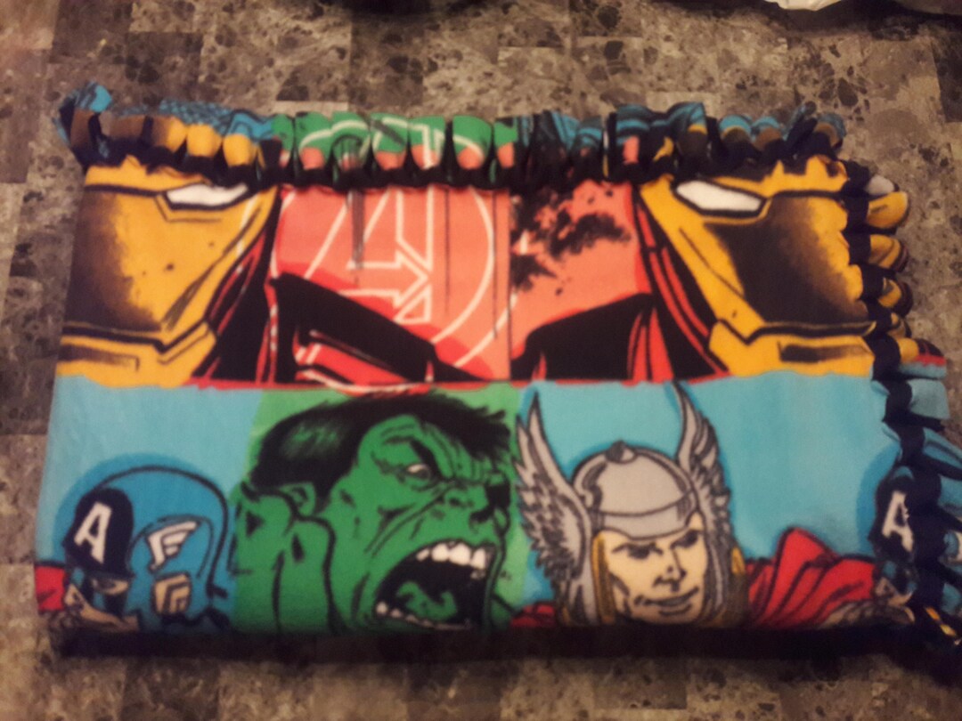Marvel Avengers Nosew Fleece Throw Blanket Etsy