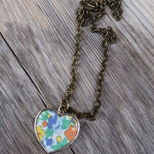 Heart necklace, kids necklace, floral necklace, Adult necklace, gifts for mom, Christmas gifts, chained necklace, stocking stuffers image 3