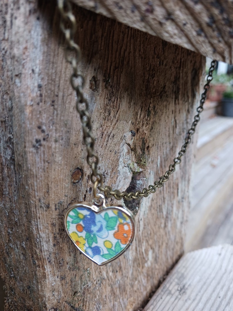 Heart necklace, kids necklace, floral necklace, Adult necklace, gifts for mom, Christmas gifts, chained necklace, stocking stuffers image 5