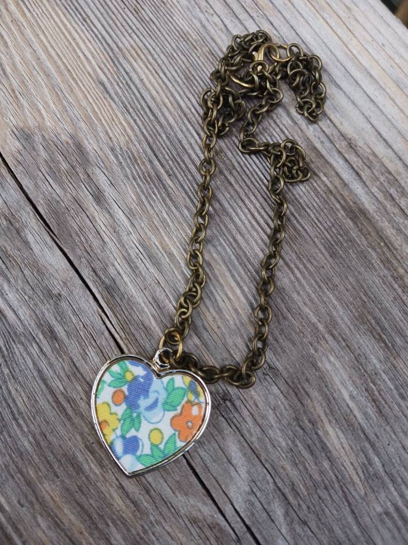 Heart necklace, kids necklace, floral necklace, Adult necklace, gifts for mom, Christmas gifts, chained necklace, stocking stuffers image 10