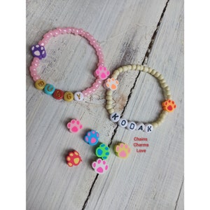 Pet loss bracelet, kids dog loss bracelet, cat loss bracelet,  kids bracelet, paw print bracelet, paw print bracelets, paw print gift