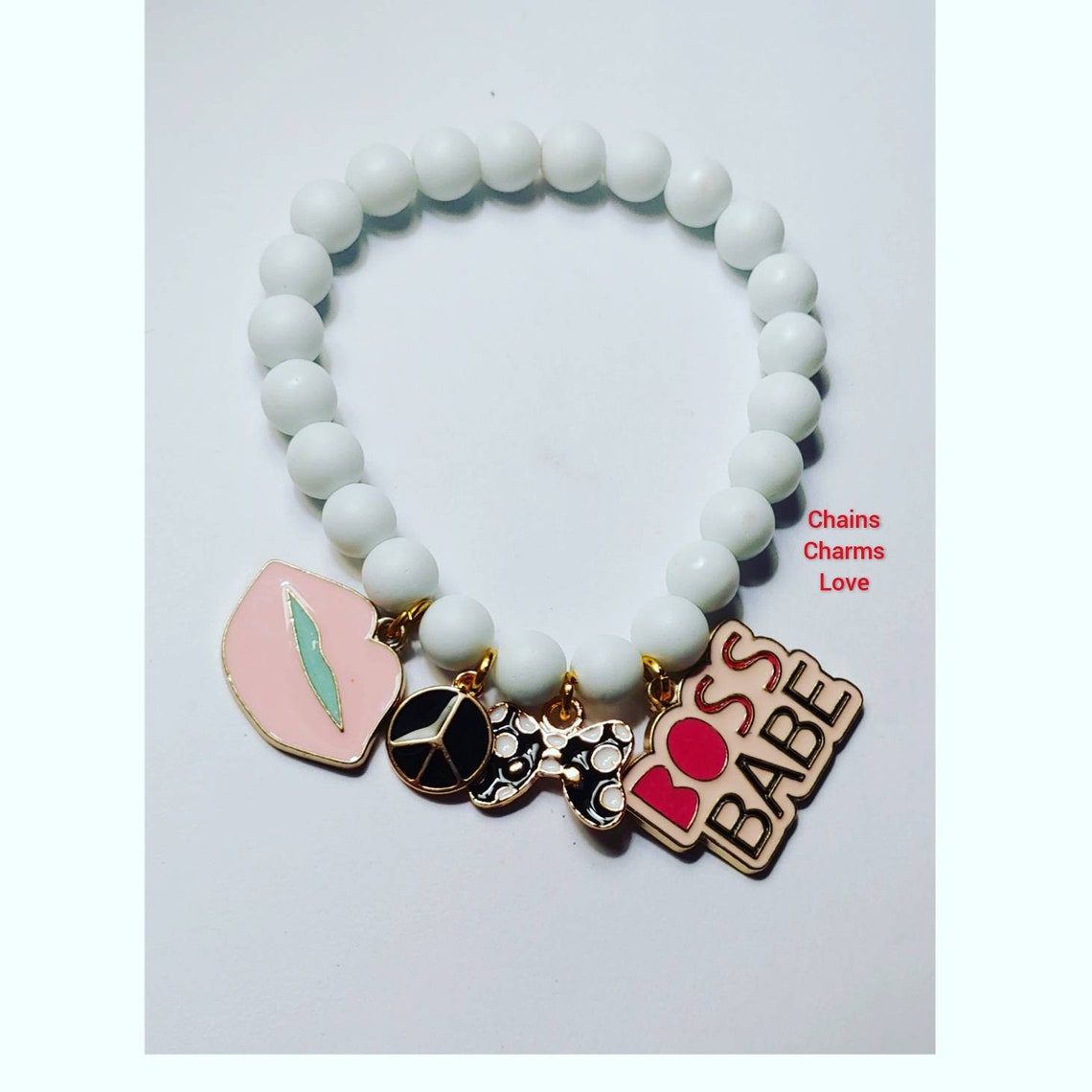 Charm bracelet party bracelet girl boss bracelet gifts for Etsy