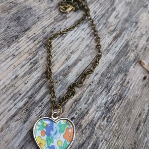 Heart necklace, kids necklace, floral necklace, Adult necklace, gifts for mom, Christmas gifts, chained necklace, stocking stuffers image 2