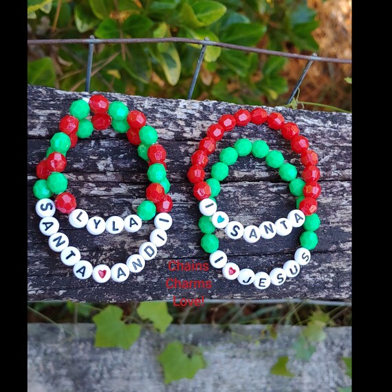 Christmas Stocking Clay Beads: Red & Green Festive Touch 