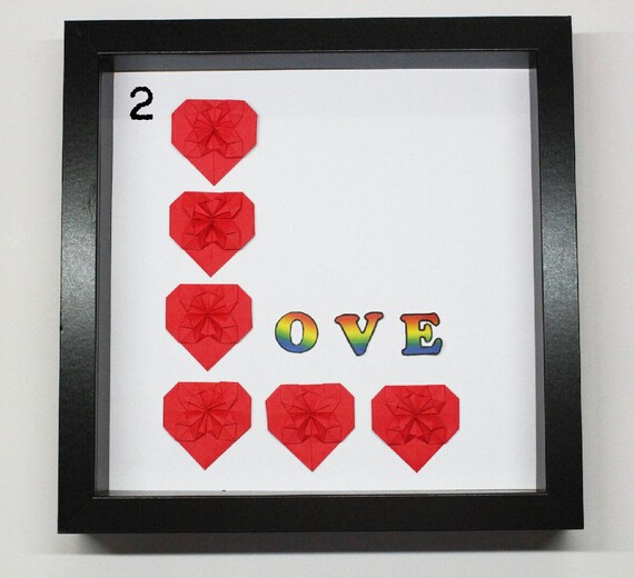 You Pick Frame Origami Heart For Anniversary Wedding Or Unique Personalized Gift