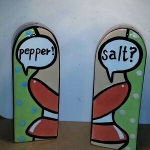 Naughty retro 1960s salt and pepper pots
