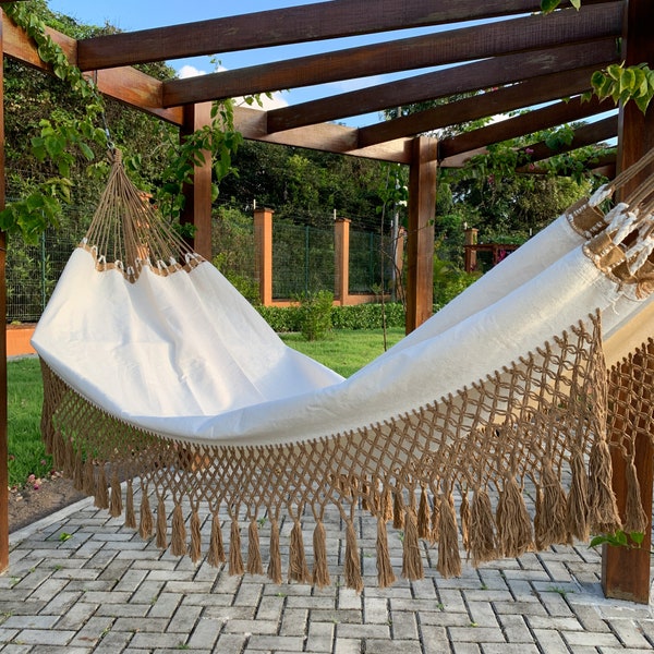 Couple Hammock Cotton Balcony Pompom