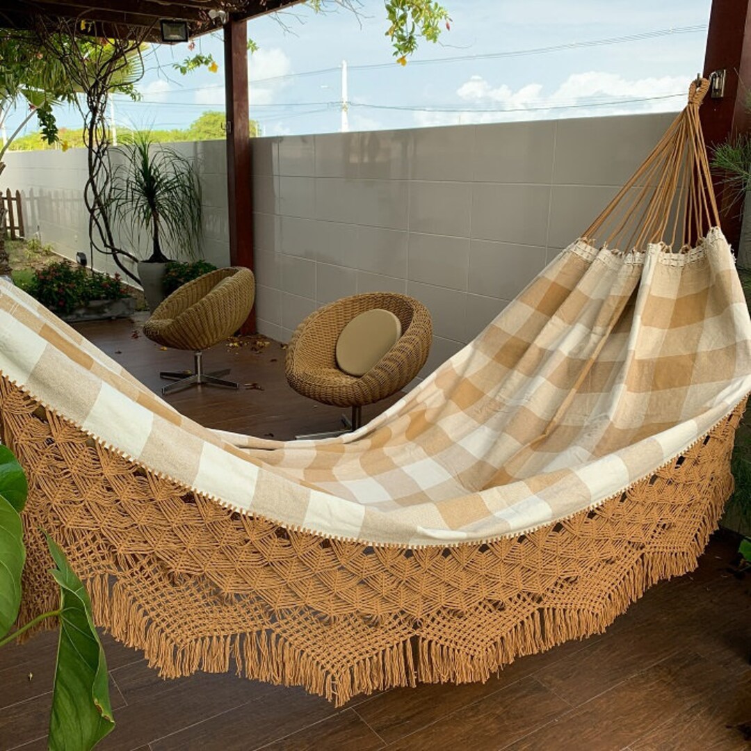 Hammock Cotton Plaid Etsy