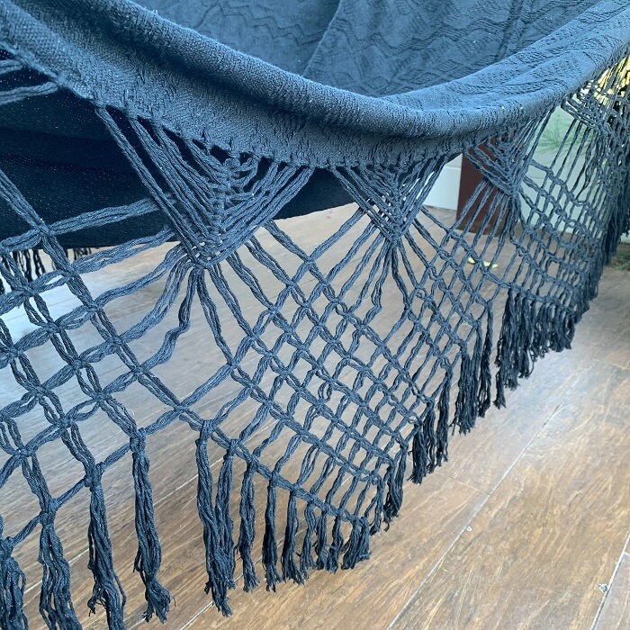 Hammock Natural Cotton Two Persons Black | Etsy