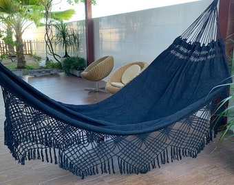 Hammock Natural Cotton Two Persons Black