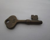 Antique Solid Brass Railroad Lock Key
