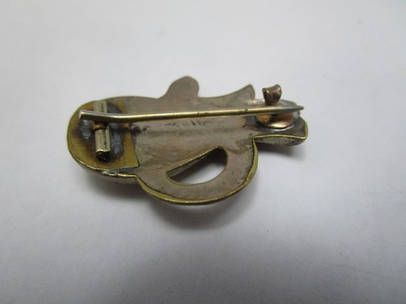 19th C Antique Victorian Fancy Gold Filled Brooch - image 3