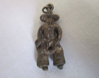 Antique Silver Full Bodt Cowboy with Chaps Charm Bracelet Charm