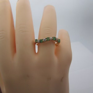 Vintage Gold Tone 5  4 Alternating Stones Statement Ring