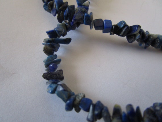 34 Inch Lapis Lazuli Stone Beaded Long Necklace - image 2
