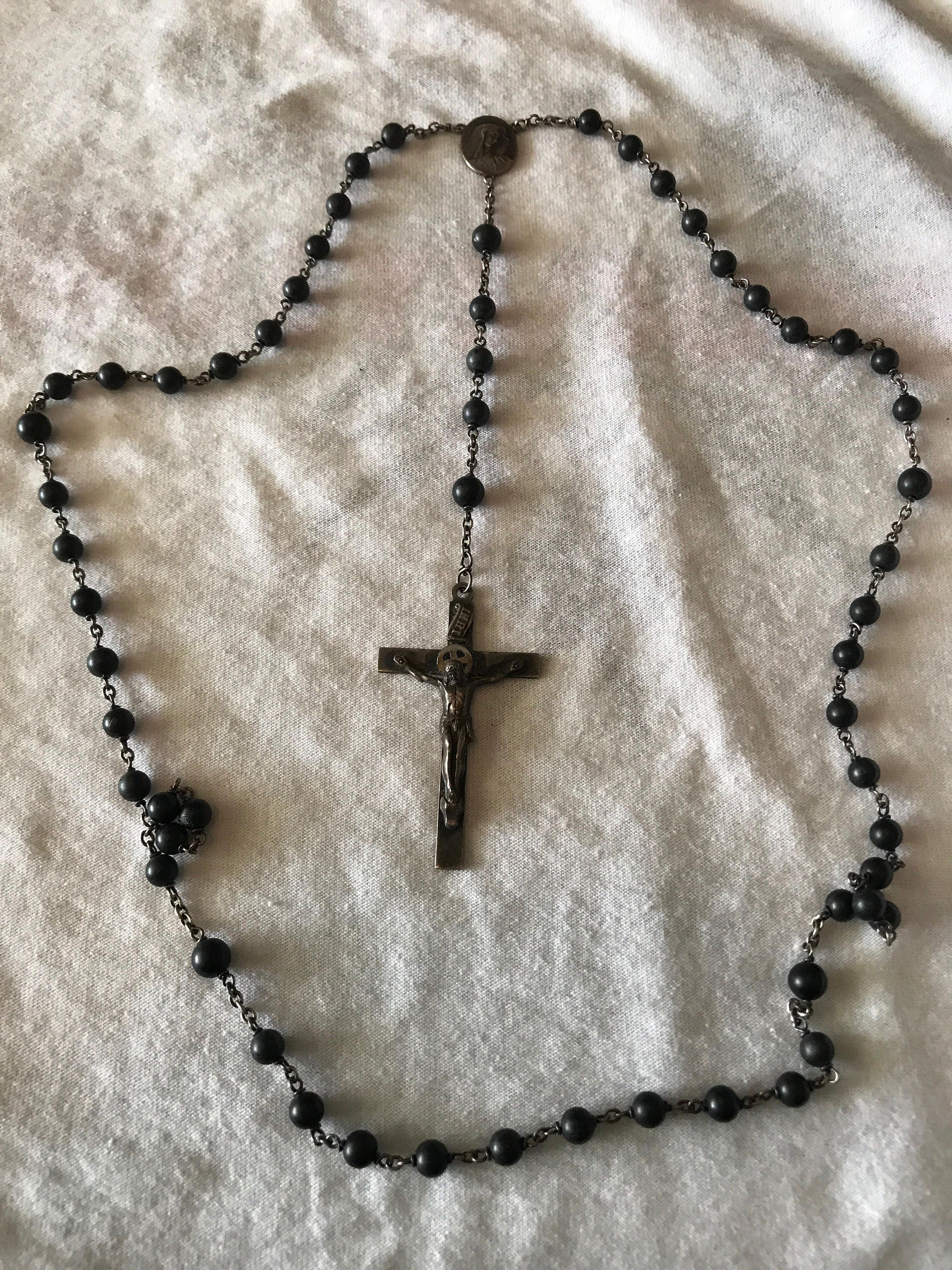 HMH Religious Sun Burst Crucifix and Centerpiece Rosary Set